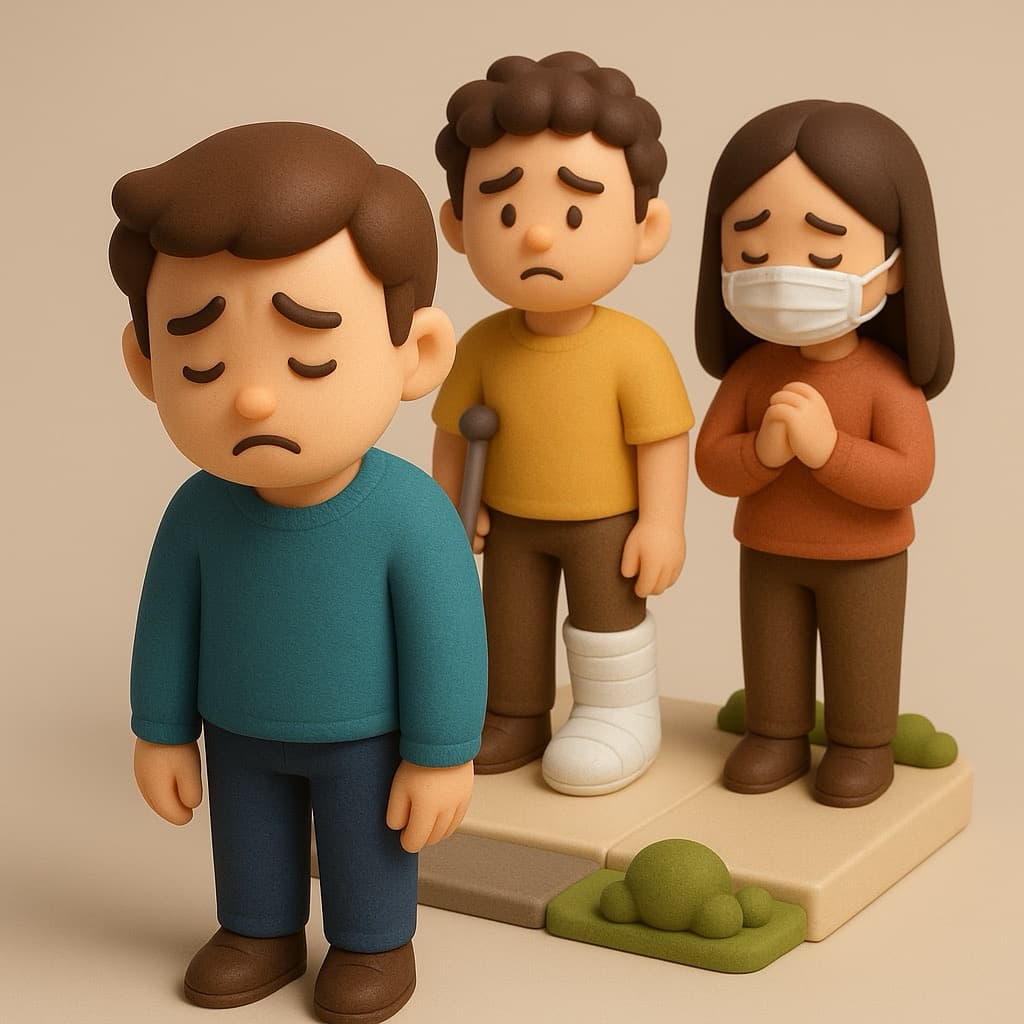 Three sick people